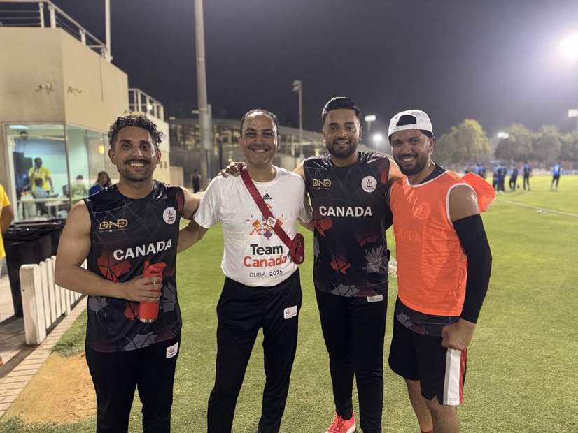 Players in Canada kit at the tournament
