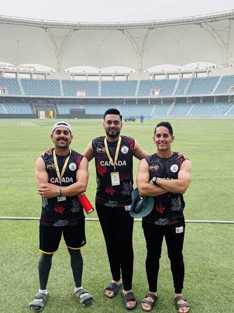 Three players at Dubai International Stadium